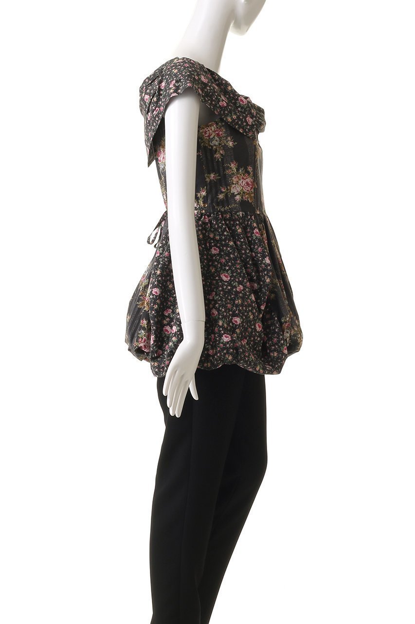 【ルール ロジェット/leur logette】のビンテージローズコットンプリントトップ 人気、トレンドファッション・服の通販 founy(ファニー) 　ファッション　Fashion　レディースファッション　Fashion for Women　トップス・カットソー　Cut & Sew Tops　シャツ・ブラウス・オフィスカジュアル　Elegant Blouses & Button-Ups　オケージョン　Occasion Wear　グリッター　Glitter, Sparkle　ショート　Short, Short Length　スリーブ　Sleeve, Long Sleeve / Short Sleeve　プリント　Print, Printed Pattern　ボトム　Bottoms, Lower Wear　モチーフ　Motif, Design Theme　ヴィンテージ　Vintage Style　other-3|ID: prp329100004430176 ipo3291000000032856179