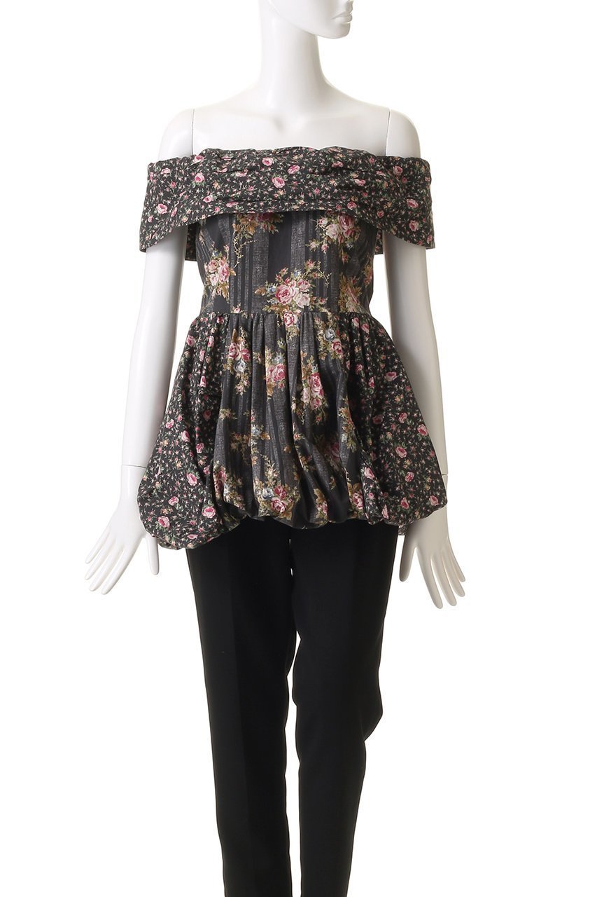 【ルール ロジェット/leur logette】のビンテージローズコットンプリントトップ 人気、トレンドファッション・服の通販 founy(ファニー) 　ファッション　Fashion　レディースファッション　Fashion for Women　トップス・カットソー　Cut & Sew Tops　シャツ・ブラウス・オフィスカジュアル　Elegant Blouses & Button-Ups　オケージョン　Occasion Wear　グリッター　Glitter, Sparkle　ショート　Short, Short Length　スリーブ　Sleeve, Long Sleeve / Short Sleeve　プリント　Print, Printed Pattern　ボトム　Bottoms, Lower Wear　モチーフ　Motif, Design Theme　ヴィンテージ　Vintage Style　other-6|ID: prp329100004430176 ipo3291000000035822686