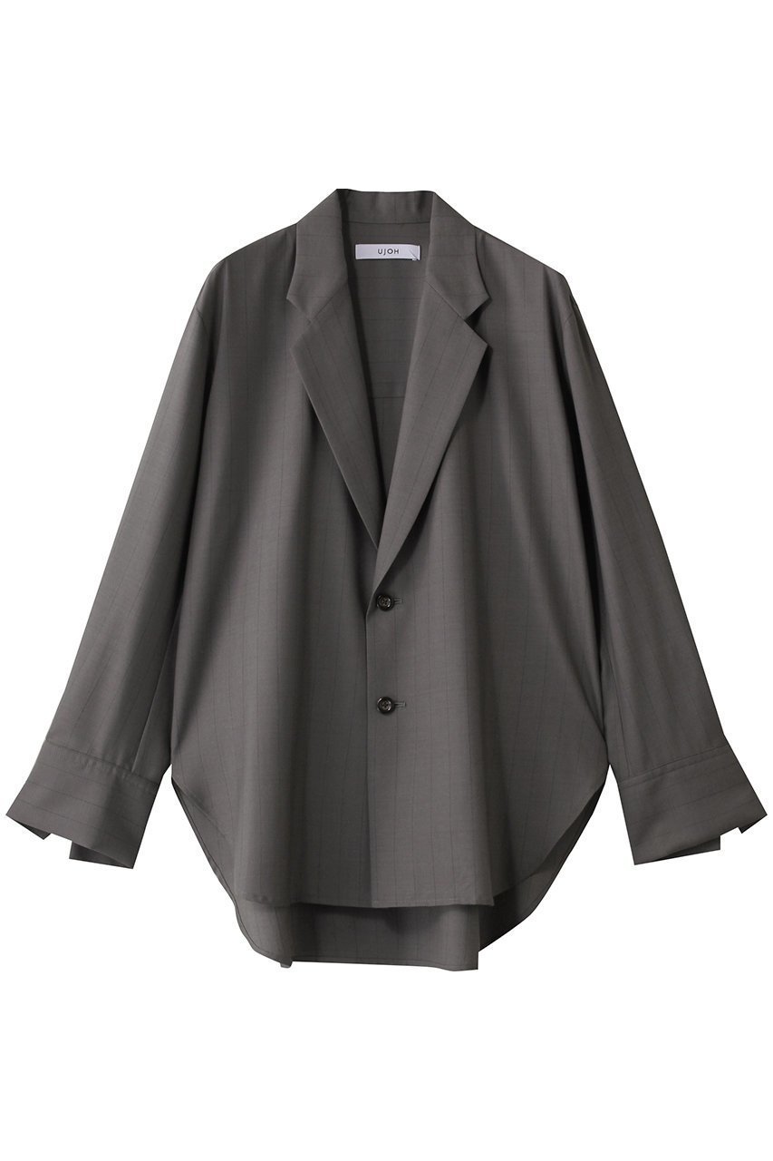 【ウジョー/Ujoh】のテーラード カラーシャツ 人気、トレンドファッション・服の通販 founy(ファニー) 　ファッション　Fashion　レディースファッション　Fashion for Women　トップス・カットソー　Cut & Sew Tops　シャツ・ブラウス・オフィスカジュアル　Elegant Blouses & Button-Ups　おすすめ　Recommended / Our Picks　スリーブ　Sleeve, Long Sleeve / Short Sleeve　テーラード　Tailored, Tailored Fit　ドレープ　Drape, Draping Fabric　ロング　Long, Long-Length　エレガント 上品　Elegant　 other-1|ID: prp329100004430182 ipo3291000000032856204