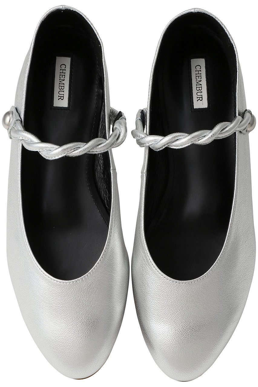 【チェンバー/CHEMBUR】のツイストメリージェーンシューズ インテリア・キッズ・メンズ・レディースファッション・服の通販 founy(ファニー) 　ファッション　Fashion　レディースファッション　Fashion for Women　アーモンドトゥ　Almond Toe Shoes　シューズ　Shoes, Footwear　スリム　Slim, Slim Fit　フラット　Flat, Flat Shoes　シルバー|ID: prp329100004430188 ipo3291000000034953103