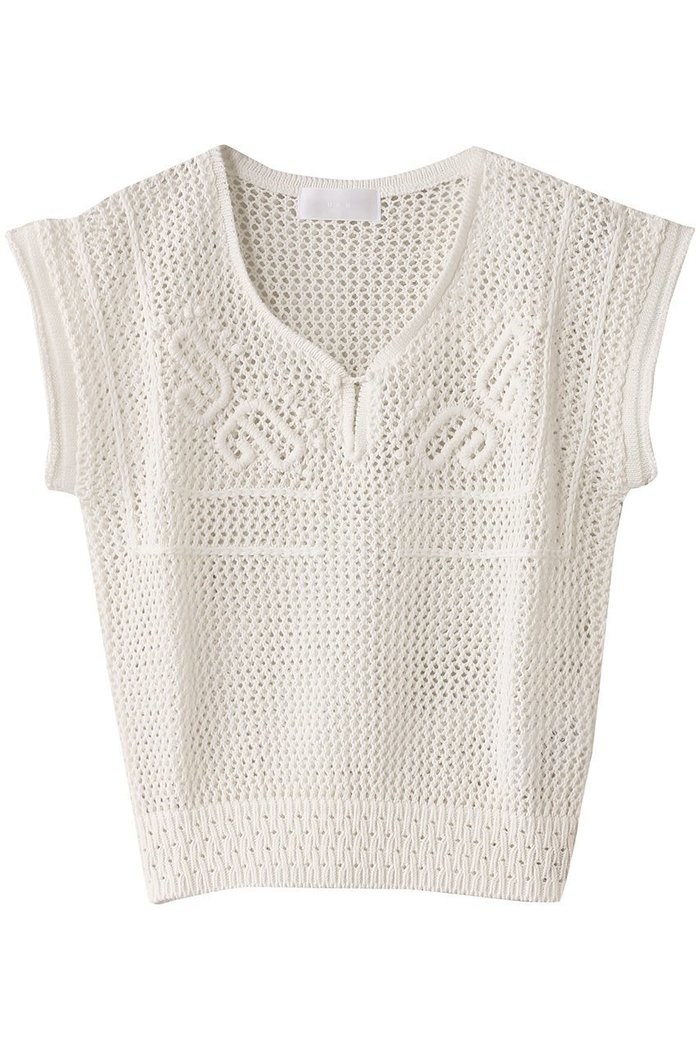 【エリオポール/heliopole】の【uca】MESH×EMBROIDAERY ニット インテリア・キッズ・メンズ・レディースファッション・服の通販 founy(ファニー) https://founy.com/ ファッション Fashion レディースファッション Fashion for Women トップス・カットソー Cut & Sew Tops ニット Knit Tops & Sweaters カジュアルプルオーバー・ニットトップス Pullovers & Knit Tops / Casual Pullovers インナー Innerwear デニム Denim, Jeans Material フェミニン Feminine, Girly メッシュ Mesh, Net Fabric 透かし Cut-Out, Lacework |ID: prp329100004430198 ipo3291000000032941588