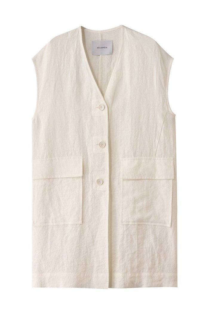 【エリオポール/heliopole】のDUNGAREES リネンロングジレ インテリア・キッズ・メンズ・レディースファッション・服の通販 founy(ファニー) https://founy.com/ ファッション Fashion レディースファッション Fashion for Women アウター Coat / Outerwear Collection レディースジャケット・軽アウター Jackets おすすめ Recommended / Our Picks シンプル Simple, Minimal ジャケット Jacket, Outerwear フロント Front, Front Design ベスト Vest, Waistcoat ポケット Pocket, Pocket Detail リネン Linen, Linen Fabric 夏 Summer 春 Spring S/S・春夏 SS, Spring/Summer, Warm Season |ID: prp329100004430200 ipo3291000000032959987