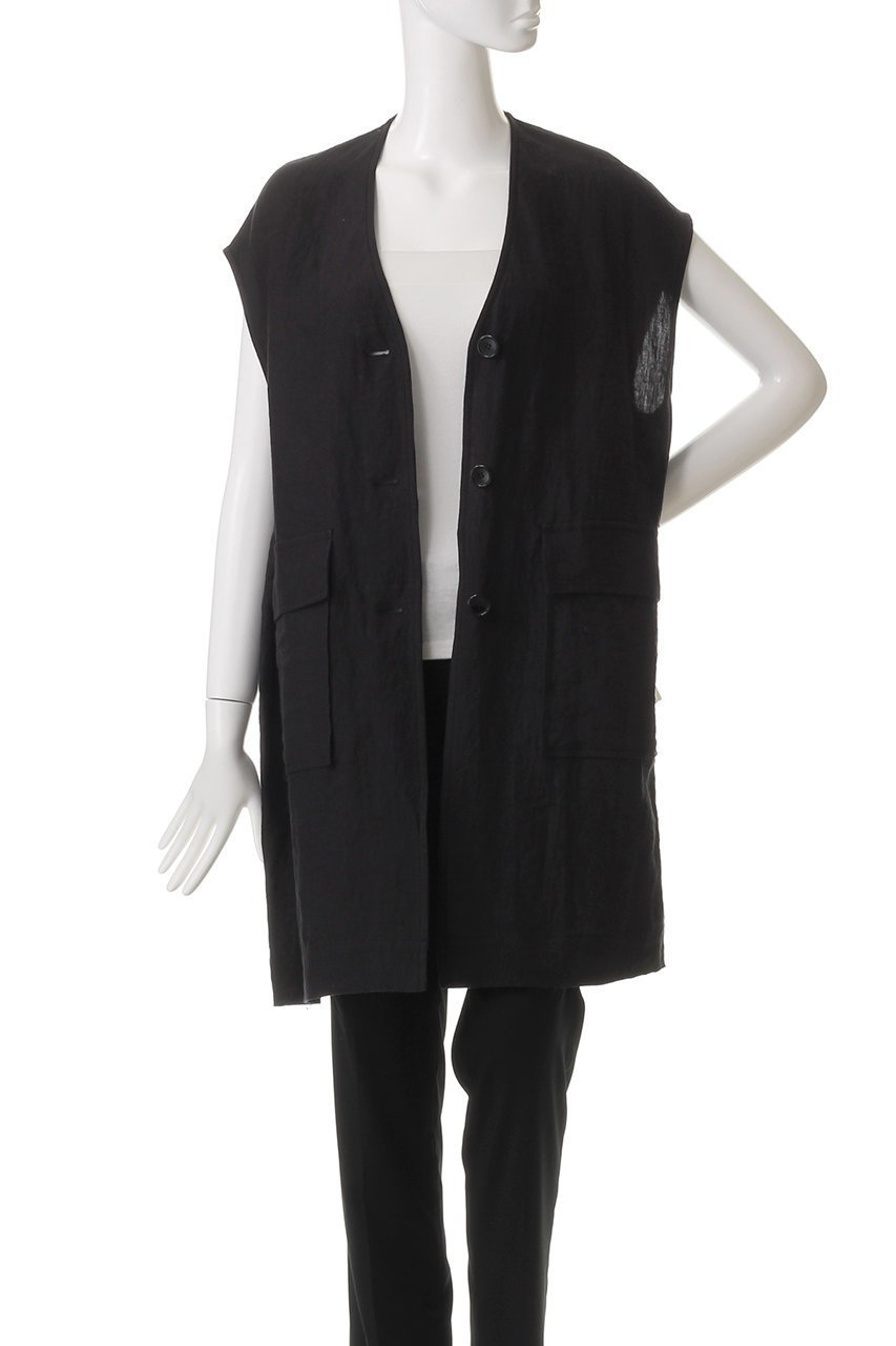 【エリオポール/heliopole】のDUNGAREES リネンロングジレ 人気、トレンドファッション・服の通販 founy(ファニー) 　ファッション　Fashion　レディースファッション　Fashion for Women　アウター　Coat / Outerwear Collection　レディースジャケット・軽アウター　Jackets　おすすめ　Recommended / Our Picks　シンプル　Simple, Minimal　ジャケット　Jacket, Outerwear　フロント　Front, Front Design　ベスト　Vest, Waistcoat　ポケット　Pocket, Pocket Detail　リネン　Linen, Linen Fabric　夏　Summer　春　Spring　S/S・春夏　SS, Spring/Summer, Warm Season　other-7|ID: prp329100004430200 ipo3291000000032960013