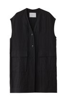 【エリオポール/heliopole】のDUNGAREES リネンロングジレ ブラック|ID: prp329100004430200 ipo3291000000035333604