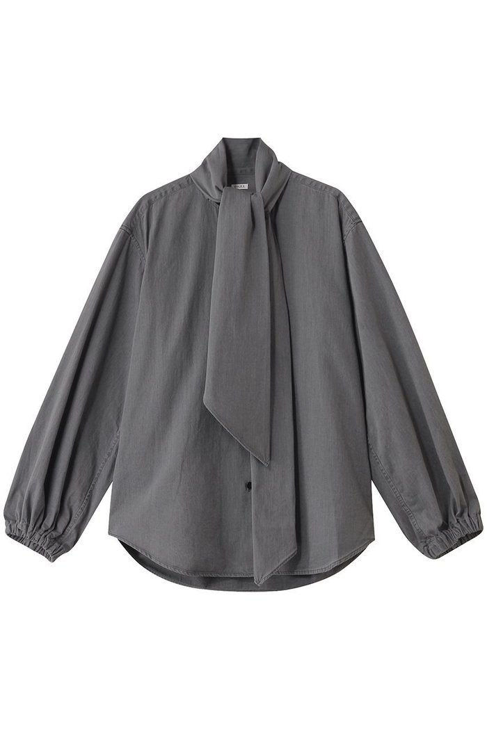 【エリオポール/heliopole】の【BRILL】6OZ ボウタイシャツ インテリア・キッズ・メンズ・レディースファッション・服の通販 founy(ファニー) https://founy.com/ ファッション Fashion レディースファッション Fashion for Women トップス・カットソー Cut & Sew Tops シャツ・ブラウス・オフィスカジュアル Elegant Blouses & Button-Ups スリーブ Sleeve, Long Sleeve / Short Sleeve デニム Denim, Jeans Material ロング Long, Long-Length エレガント 上品 Elegant |ID: prp329100004430203 ipo3291000000032847917