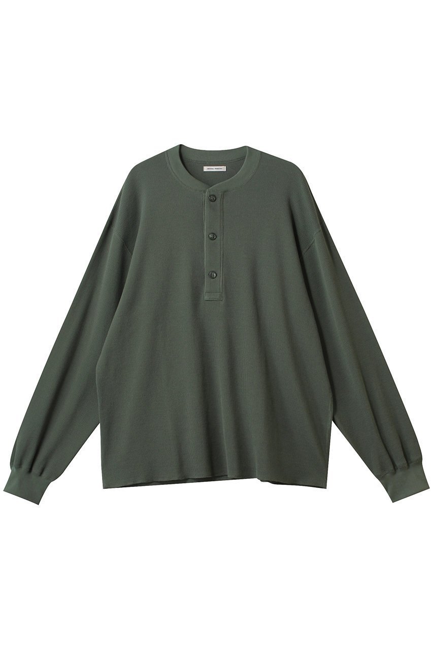 【ユニバーサルプロダクツ/UNIVERSAL PRODUCTS / MEN】の【MEN】WAFFLE HENRY NECK L/S T-SHIRTS/Tシャツ インテリア・キッズ・メンズ・レディースファッション・服の通販 founy(ファニー) 　ファッション　Fashion　メンズファッション　Fashion for Men　トップス・カットソー　Cut & Sew Tops　メンズシャツ　Shirts　ロングTシャツ・Tシャツ / 着回し力抜群　Longline T-Shirts & Tees　インナー　Innerwear　スタンダード　Standard, Basic　スリーブ　Sleeve, Long Sleeve / Short Sleeve　ロング　Long, Long-Length　ワッフル　Waffle, Waffle Knit　GREEN|ID: prp329100004430222 ipo3291000000032866414