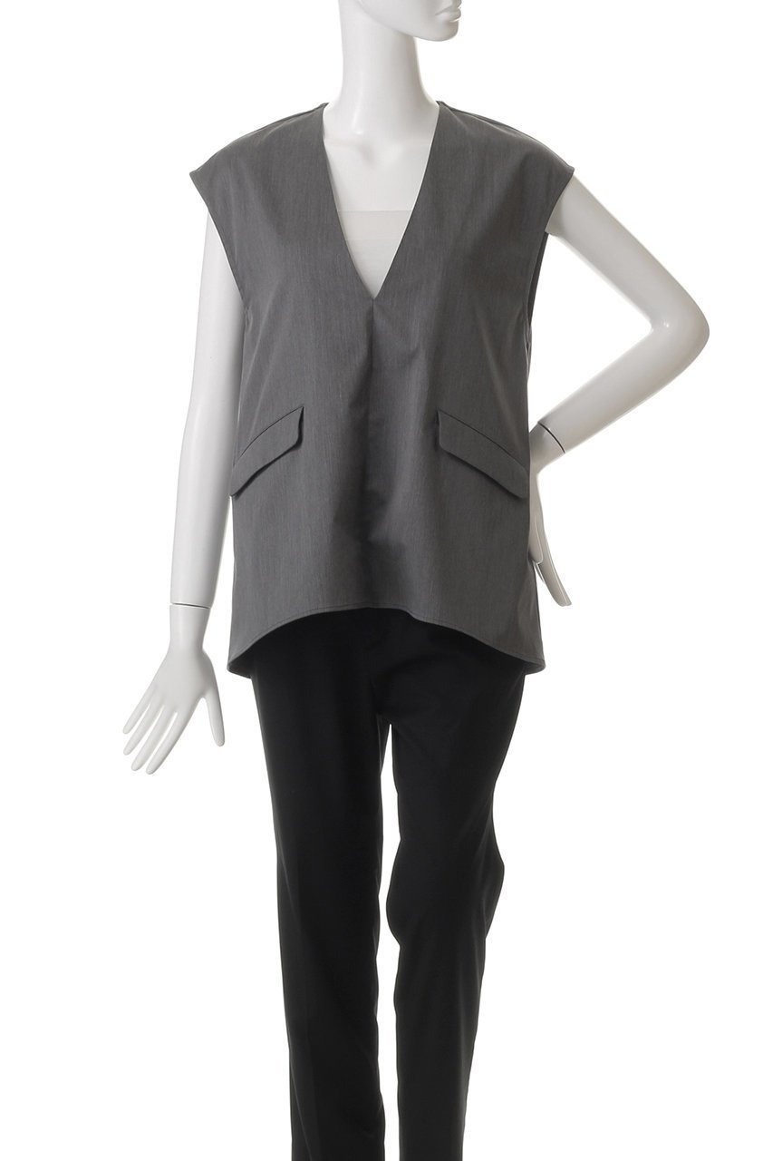 【ミディウミソリッド/MIDIUMISOLID】のv/neck n/s PO プルオーバー 人気、トレンドファッション・服の通販 founy(ファニー) 　ファッション　Fashion　レディースファッション　Fashion for Women　トップス・カットソー　Cut & Sew Tops　シャツ・ブラウス・オフィスカジュアル　Elegant Blouses & Button-Ups　カジュアルプルオーバー・ニットトップス　Pullovers & Knit Tops / Casual Pullovers　ショート　Short, Short Length　シンプル　Simple, Minimal　スタイリッシュ　Stylish, Fashionable　スリーブ　Sleeve, Long Sleeve / Short Sleeve　ノースリーブ　Sleeveless, No-Sleeve　フェミニン　Feminine, Girly　ポケット　Pocket, Pocket Detail　再入荷　Restock / Back in Stock　other-2|ID: prp329100004430228 ipo3291000000032855984