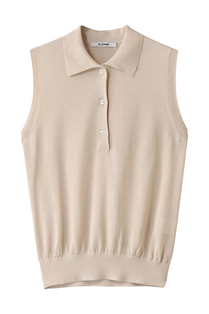 【スローン/SLOANE】の18G天竺 シルク ワイドフィットノースリーブポロ インテリア・キッズ・メンズ・レディースファッション・服の通販 founy(ファニー) https://founy.com/ ファッション Fashion レディースファッション Fashion for Women トップス・カットソー Cut & Sew Tops ニット Knit Tops & Sweaters キャミソール&ノースリーブ Camisoles & Sleeveless Tops カジュアルプルオーバー・ニットトップス Pullovers & Knit Tops / Casual Pullovers なめらか Smooth, Silky Texture インナー Innerwear シルク Silk, 100% Silk ジャケット Jacket, Outerwear ノースリーブ Sleeveless, No-Sleeve ラグジュアリー Luxury, Elegant エレガント 上品 Elegant |ID: prp329100004430240 ipo3291000000032934301