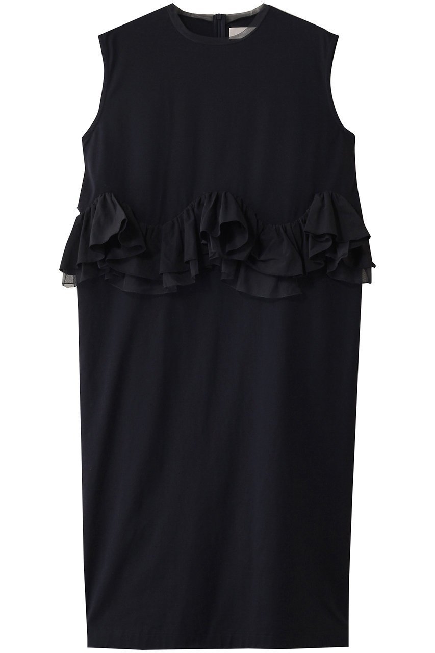 【マリリンムーン/MARILYN MOON】のタフタスパイラルラッフルスリーブドレス インテリア・キッズ・メンズ・レディースファッション・服の通販 founy(ファニー) 　ファッション　Fashion　レディースファッション　Fashion for Women　ワンピース　Dresses　フォーマル・パーティードレス・結婚式用ドレス　Elegant & Casual Dresses　チュニック　Tunic Tops & Dresses　サンダル　Sandals, Summer Shoes　スニーカー　Sneakers, Trainers　タフタ　Taffeta, Structured Fabric　チュニック　Tunic, Long Top　チュール　Tulip, Tulip Motif　ドレス　Dress, One-Piece　ラッフル　Ruffle, Frill　リゾート　Resort, Vacation Style　ロング　Long, Long-Length　エレガント 上品　Elegant　夏　Summer　ネイビー|ID: prp329100004430242 ipo3291000000032864466