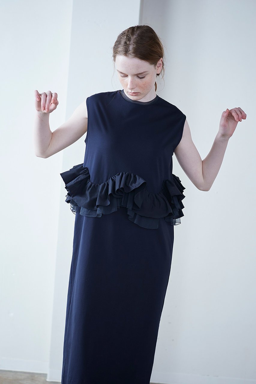 【マリリンムーン/MARILYN MOON】のタフタスパイラルラッフルスリーブドレス 人気、トレンドファッション・服の通販 founy(ファニー) 　ファッション　Fashion　レディースファッション　Fashion for Women　ワンピース　Dresses　フォーマル・パーティードレス・結婚式用ドレス　Elegant & Casual Dresses　チュニック　Tunic Tops & Dresses　サンダル　Sandals, Summer Shoes　スニーカー　Sneakers, Trainers　タフタ　Taffeta, Structured Fabric　チュニック　Tunic, Long Top　チュール　Tulip, Tulip Motif　ドレス　Dress, One-Piece　ラッフル　Ruffle, Frill　リゾート　Resort, Vacation Style　ロング　Long, Long-Length　エレガント 上品　Elegant　夏　Summer　other-6|ID: prp329100004430242 ipo3291000000032864491