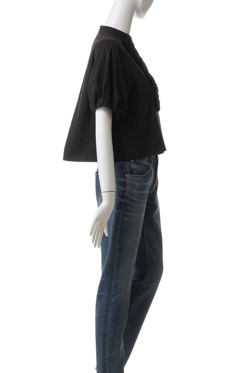 【マリリンムーン/MARILYN MOON】のドラマティックタックモチーフハーフスリーブブラウス 人気、トレンドファッション・服の通販 founy(ファニー) 　ファッション　Fashion　レディースファッション　Fashion for Women　トップス・カットソー　Cut & Sew Tops　シャツ・ブラウス・オフィスカジュアル　Elegant Blouses & Button-Ups　クロップド　Cropped, Short Length　シアー　Sheer, See-Through　ショート　Short, Short Length　ジャケット　Jacket, Outerwear　スリーブ　Sleeve, Long Sleeve / Short Sleeve　ダウン　Down, Puffer　チュール　Tulip, Tulip Motif　デニム　Denim, Jeans Material　バランス　Balance, Style Balance　バルーン　Balloon, Balloon Silhouette　フラワー　Flower, Floral　モチーフ　Motif, Design Theme　ビジネス 仕事 通勤　Business / Work / Commuting　other-3|ID: prp329100004430245 ipo3291000000035957906