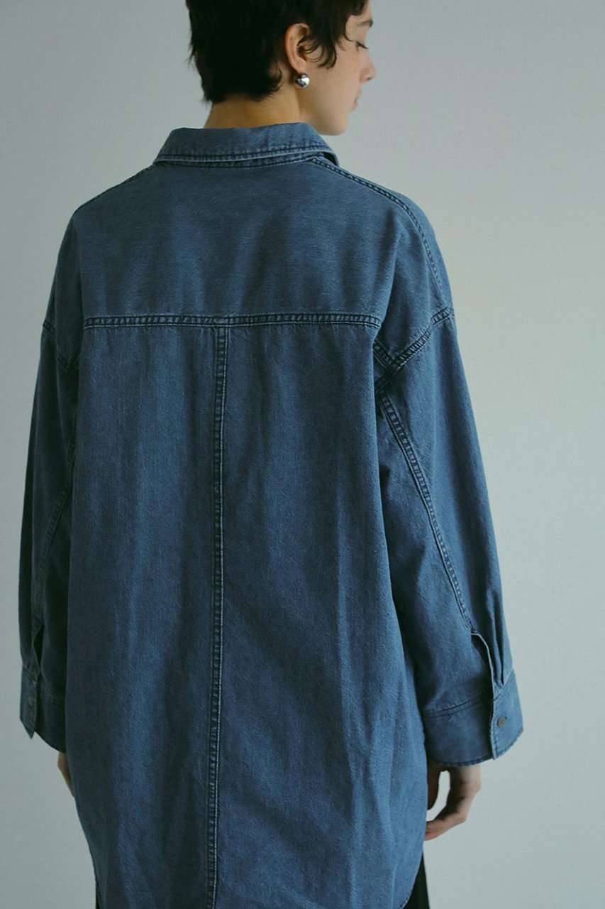 【ハー/HER.】のデニムシャツ 人気、トレンドファッション・服の通販 founy(ファニー) 　ファッション　Fashion　レディースファッション　Fashion for Women　トップス・カットソー　Cut & Sew Tops　シャツ・ブラウス・オフィスカジュアル　Elegant Blouses & Button-Ups　スリーブ　Sleeve, Long Sleeve / Short Sleeve　デニム　Denim, Jeans Material　ロング　Long, Long-Length　羽織　Haori, Light Jacket　other-6|ID: prp329100004430247 ipo3291000000035822624