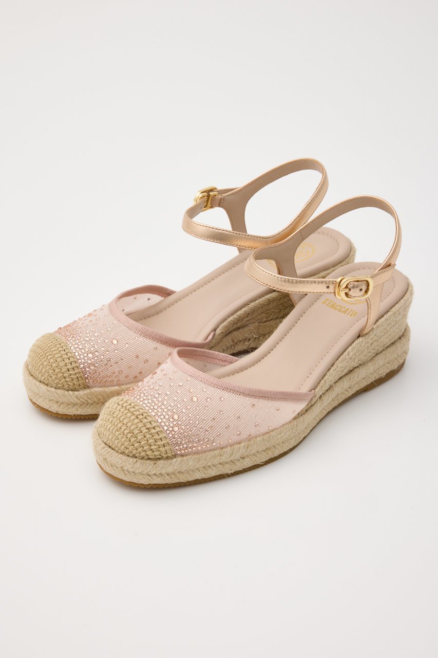 【スタッカート/STACCATO】のナーナウェッジソールエスパドリーユサンダル インテリア・キッズ・メンズ・レディースファッション・服の通販 founy(ファニー) 　ファッション　Fashion　レディースファッション　Fashion for Women　インソール　Shoe Insole　サンダル　Sandals, Summer Shoes　ストーン　Stone, Gem-Like　メッシュ　Mesh, Net Fabric　ピンク|ID: prp329100004431464 ipo3291000000034939440