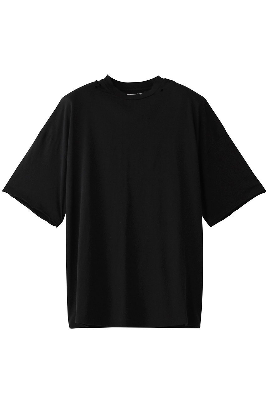 【カナコ サカイ/KANAKO SAKAI】のSHOULDER PADS RIPPED Tシャツ インテリア・キッズ・メンズ・レディースファッション・服の通販 founy(ファニー) 　ファッション　Fashion　レディースファッション　Fashion for Women　トップス・カットソー　Cut & Sew Tops　シャツ・ブラウス・オフィスカジュアル　Elegant Blouses & Button-Ups　ロングTシャツ・Tシャツ　Longline T-Shirts & Tees　カットソー・ベーシックTシャツ　Cut-and-Sewn Tops / Stretch Tees & Basics　ショート　Short, Short Length　シンプル　Simple, Minimal　スリーブ　Sleeve, Long Sleeve / Short Sleeve　ダメージ　Distressed, Destroyed　ヴィンテージ　Vintage Style　ブラック|ID: prp329100004431469 ipo3291000000032866661