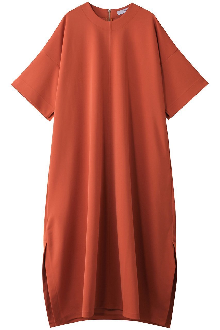 【ウジョー/Ujoh】のジップフレアーワンピース インテリア・キッズ・メンズ・レディースファッション・服の通販 founy(ファニー) 　ファッション　Fashion　レディースファッション　Fashion for Women　ワンピース　Dresses　チュニック　Tunic Tops & Dresses　エレガント 上品　Elegant　スリット　Slit, Slit Detail　スリーブ　Sleeve, Long Sleeve / Short Sleeve　チュニック　Tunic, Long Top　ハーフ　Half, Half-Length　フェミニン　Feminine, Girly　フレア　Flare, Flared　ロング　Long, Long-Length　夏　Summer　春　Spring　S/S・春夏　SS, Spring/Summer, Warm Season　コーラルレッド|ID: prp329100004431474 ipo3291000000032870783