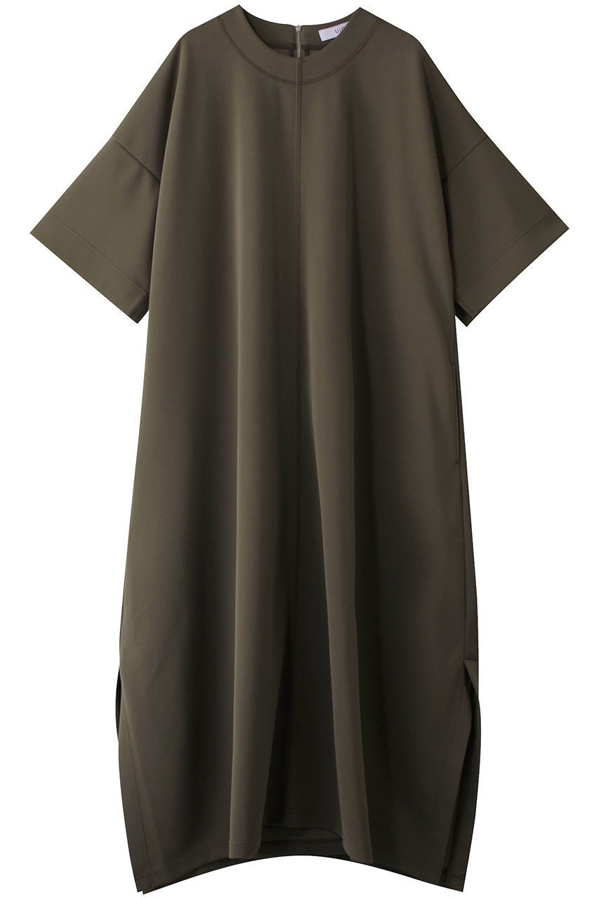 【ウジョー/Ujoh】のジップフレアーワンピース インテリア・キッズ・メンズ・レディースファッション・服の通販 founy(ファニー) 　ファッション　Fashion　レディースファッション　Fashion for Women　ワンピース　Dresses　チュニック　Tunic Tops & Dresses　エレガント 上品　Elegant　スリット　Slit, Slit Detail　スリーブ　Sleeve, Long Sleeve / Short Sleeve　チュニック　Tunic, Long Top　ハーフ　Half, Half-Length　フェミニン　Feminine, Girly　フレア　Flare, Flared　ロング　Long, Long-Length　夏　Summer　春　Spring　S/S・春夏　SS, Spring/Summer, Warm Season　オリーブグレー|ID: prp329100004431474 ipo3291000000032870789