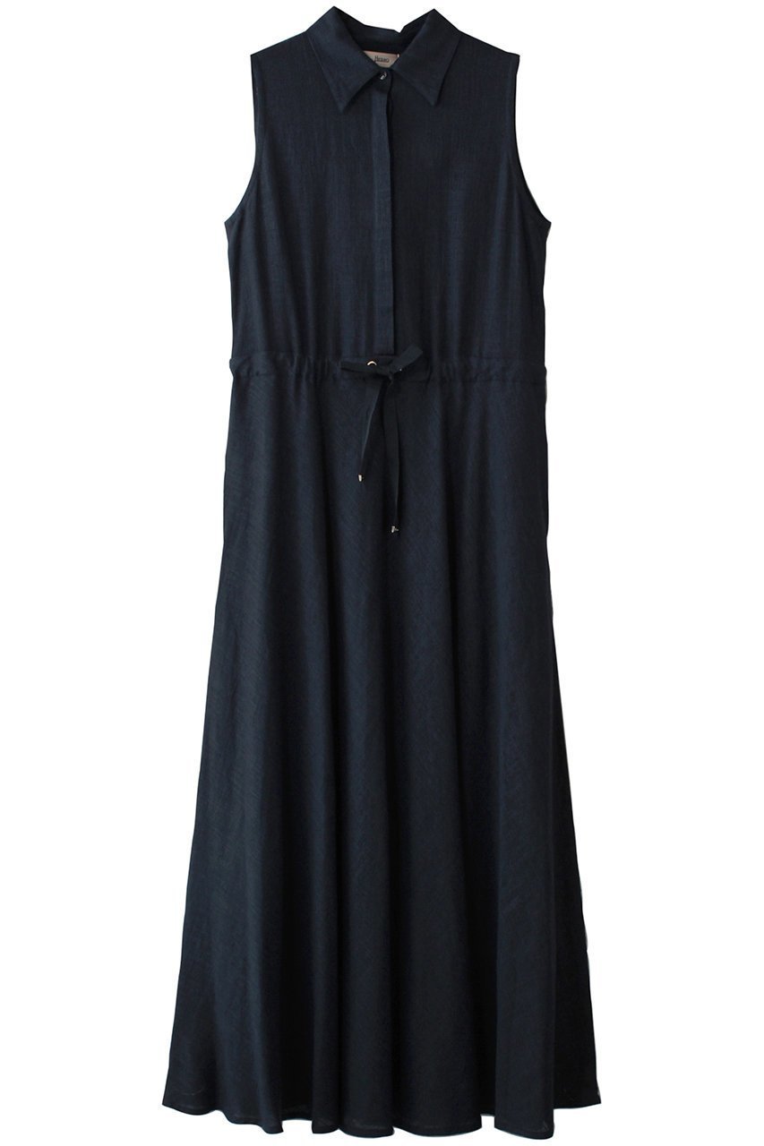 【ヘルノ/HERNO】のレーヨンリネンウエストマークドレス インテリア・キッズ・メンズ・レディースファッション・服の通販 founy(ファニー) 　ファッション　Fashion　レディースファッション　Fashion for Women　ワンピース　Dresses　フォーマル・パーティードレス・結婚式用ドレス　Elegant & Casual Dresses　チュニック　Tunic Tops & Dresses　ストレッチ　Stretch, Stretchy Fabric　チュニック　Tunic, Long Top　ドレープ　Drape, Draping Fabric　ロング　Long, Long-Length　ネイビー|ID: prp329100004431478 ipo3291000000032870835