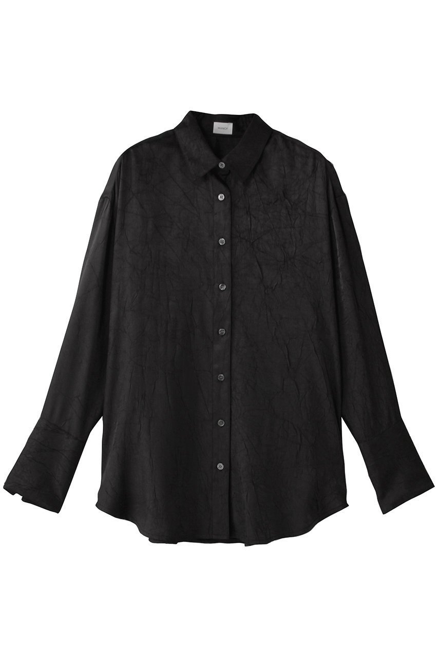 【マノフ/MANOF】のWASHER LONG SHIRTS/シャツ インテリア・キッズ・メンズ・レディースファッション・服の通販 founy(ファニー) 　ファッション　Fashion　レディースファッション　Fashion for Women　トップス・カットソー　Cut & Sew Tops　シャツ・ブラウス・オフィスカジュアル　Elegant Blouses & Button-Ups　シンプル　Simple, Minimal　スリーブ　Sleeve, Long Sleeve / Short Sleeve　リラックス　Relax, Relaxed Fit　ロング　Long, Long-Length　旅行　Travel　BLACK|ID: prp329100004431491 ipo3291000000032853085