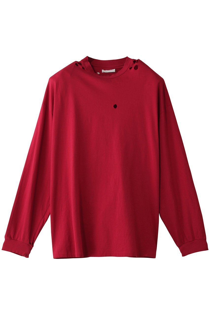 【カナコ サカイ/KANAKO SAKAI】のSHOULDER PADS RIPPED ロングスリーブTシャツ 人気、トレンドファッション・服の通販 founy(ファニー) 　ファッション　Fashion　レディースファッション　Fashion for Women　トップス・カットソー　Cut & Sew Tops　シャツ・ブラウス・オフィスカジュアル　Elegant Blouses & Button-Ups　ロングTシャツ・Tシャツ　Longline T-Shirts & Tees　カットソー・ベーシックTシャツ　Cut-and-Sewn Tops / Stretch Tees & Basics　シンプル　Simple, Minimal　スリーブ　Sleeve, Long Sleeve / Short Sleeve　ダメージ　Distressed, Destroyed　デニム　Denim, Jeans Material　フォルム　Silhouette, Form　ボトム　Bottoms, Lower Wear　ロング　Long, Long-Length　ヴィンテージ　Vintage Style　 other-1|ID: prp329100004431497 ipo3291000000032866609