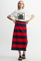 【プレインピープル/PLAIN PEOPLE】のビッグボーダーストレートラインスカート ネイビー|ID: prp329100004431498 ipo3291000000036230015