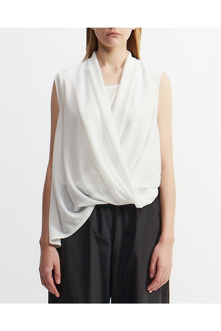 【プレインピープル/PLAIN PEOPLE】のライトジョーゼットジャージーイレギュラーヘムトップス 人気、トレンドファッション・服の通販 founy(ファニー) 　ファッション　Fashion　レディースファッション　WOMEN　トップス・カットソー　Tops/Tshirt　キャミソール / ノースリーブ　No Sleeves　シャツ/ブラウス　Shirts/Blouses　イレギュラーヘム　Irregular Hem　シアー　Sheer　ジャージ　Jersey　ドレープ　Drape　ノースリーブ　No Sleeve　バランス　Balance　ワイド　Wide　エレガント 上品　Elegant　 other-1|ID: prp329100004431499 ipo3291000000030951425