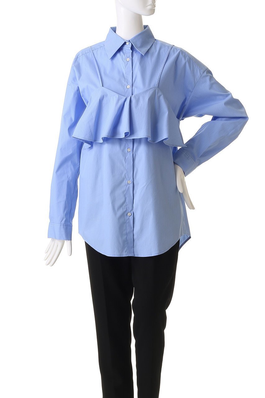 【ガリャルダガランテ/GALLARDAGALANTE】のレイヤードシャツ 人気、トレンドファッション・服の通販 founy(ファニー) 　ファッション　Fashion　レディースファッション　Fashion for Women　トップス・カットソー　Cut & Sew Tops　シャツ・ブラウス・オフィスカジュアル　Elegant Blouses & Button-Ups　ストライプ　Stripe, Striped Pattern　スリーブ　Sleeve, Long Sleeve / Short Sleeve　セパレート　Separate, Two-Piece　トレンド　Trend, Trending Now　フリル　Frill, Ruffle　ボトム　Bottoms, Lower Wear　ロング　Long, Long-Length　other-2|ID: prp329100004431503 ipo3291000000031259544