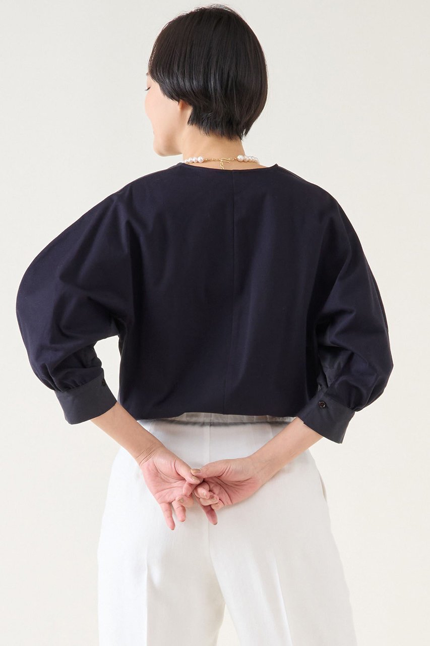 【マルティニーク/martinique】のファブリックコンビプルオーバー 人気、トレンドファッション・服の通販 founy(ファニー) 　ファッション　Fashion　レディースファッション　Fashion for Women　トップス・カットソー　Cut & Sew Tops　シャツ・ブラウス・オフィスカジュアル　Elegant Blouses & Button-Ups　カジュアルプルオーバー・ニットトップス　Pullovers & Knit Tops / Casual Pullovers　おすすめ　Recommended / Our Picks　カットソー　Cut and Sewn Top　コンビ　Combo, Combination Style　サマー　Summer, Summer Style　スキッパー　Skipper, Open Collar　スリーブ　Sleeve, Long Sleeve / Short Sleeve　タイプライター　Typewriter Fabric, Crisp Cotton　ロング　Long, Long-Length　再入荷　Restock / Back in Stock　夏　Summer　other-3|ID: prp329100004431508 ipo3291000000032841881