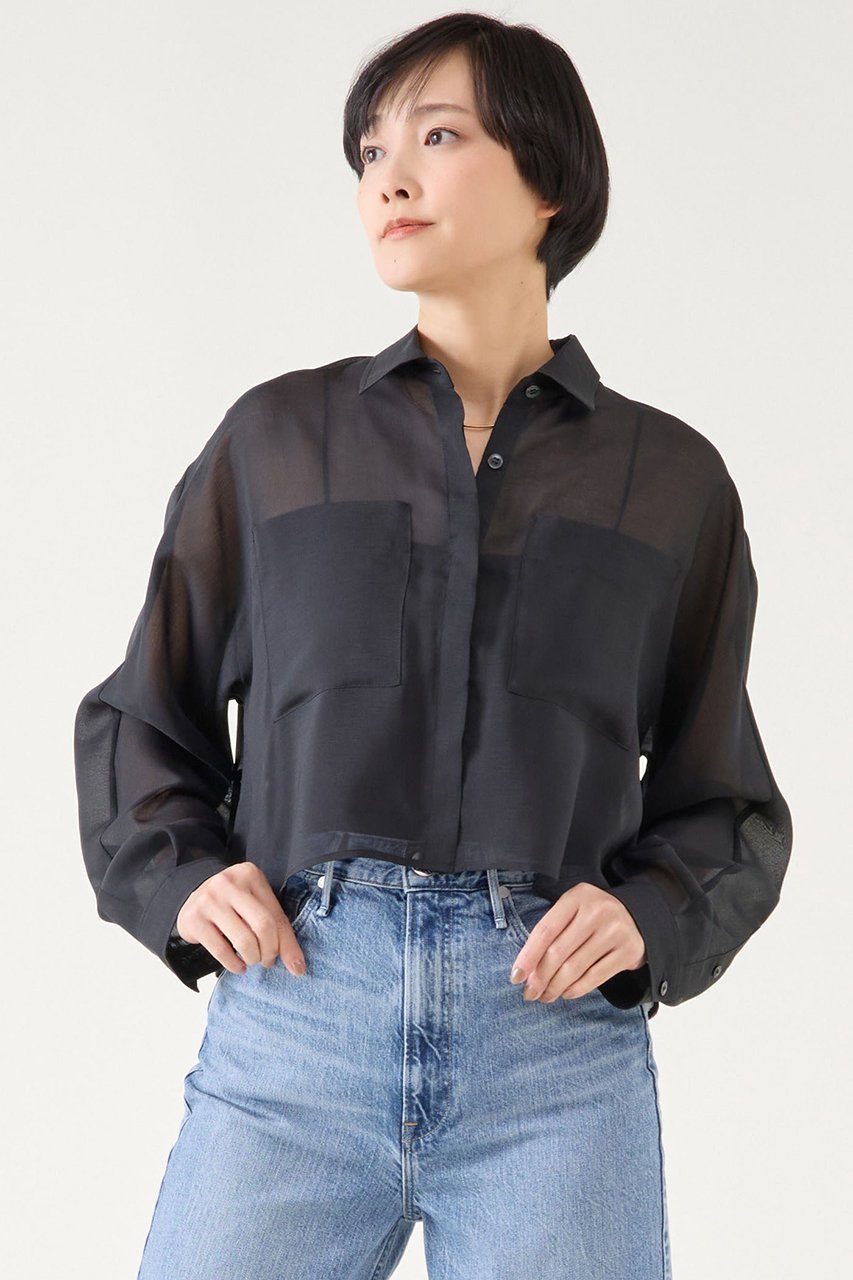 【マルティニーク/martinique】のドライシアーブラウス インテリア・キッズ・メンズ・レディースファッション・服の通販 founy(ファニー) 　ファッション　Fashion　レディースファッション　Fashion for Women　トップス・カットソー　Cut & Sew Tops　シャツ・ブラウス・オフィスカジュアル　Elegant Blouses & Button-Ups　おすすめ　Recommended / Our Picks　シアー　Sheer, See-Through　ショート　Short, Short Length　スリーブ　Sleeve, Long Sleeve / Short Sleeve　ノースリーブ　Sleeveless, No-Sleeve　フレア　Flare, Flared　ロング　Long, Long-Length　再入荷　Restock / Back in Stock　羽織　Haori, Light Jacket　ブラック|ID: prp329100004431510 ipo3291000000032706080