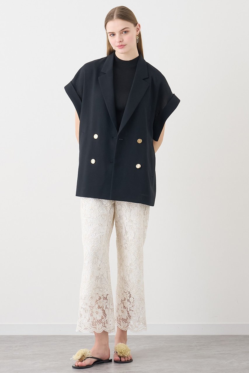 【アナイ/ANAYI】のカラミリネンライクフレンチスリーブ ジャケット 人気、トレンドファッション・服の通販 founy(ファニー) 　ファッション　Fashion　レディースファッション　WOMEN　アウター　Coat Outerwear　ジャケット　Jackets　カーディガン　Cardigan　ジャケット　Jacket　スリーブ　Sleeve　チュニック　Tunic　メタル　Metal　リネン　Linen　リラックス　Relax　other-7|ID: prp329100004431538 ipo3291000000031327239