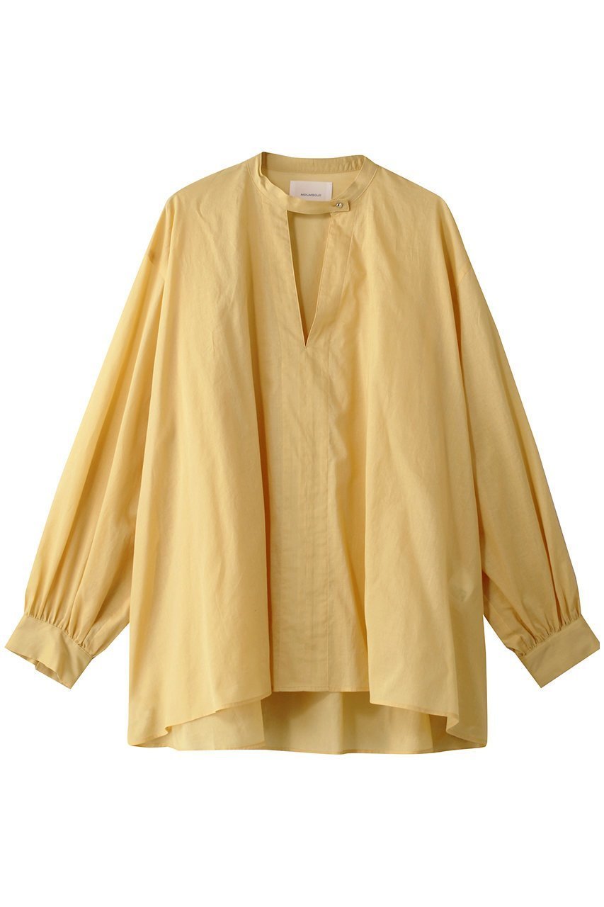 【ミディウミソリッド/MIDIUMISOLID】のstand collar skipper shirt.S シャツ インテリア・キッズ・メンズ・レディースファッション・服の通販 founy(ファニー) 　ファッション　Fashion　レディースファッション　Fashion for Women　トップス・カットソー　Cut & Sew Tops　シャツ・ブラウス・オフィスカジュアル　Elegant Blouses & Button-Ups　シンプル　Simple, Minimal　スキッパー　Skipper, Open Collar　スタンド　Stand Collar, Upright Stand　スリーブ　Sleeve, Long Sleeve / Short Sleeve　ロング　Long, Long-Length　夏　Summer　春　Spring　S/S・春夏　SS, Spring/Summer, Warm Season　yellow|ID: prp329100004431540 ipo3291000000032852808