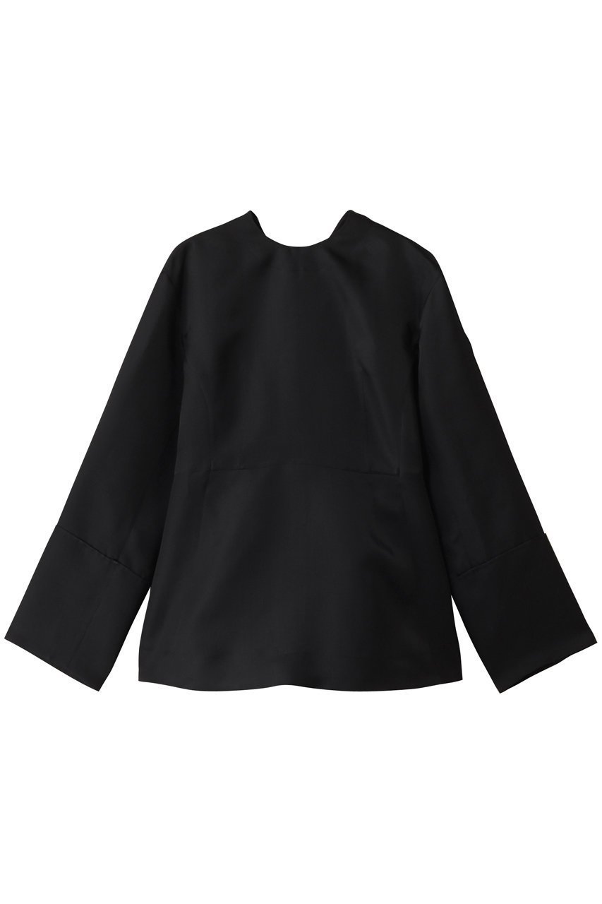 【ブラミンク/BLAMINK】のシルクオーガンジーブラウス インテリア・キッズ・メンズ・レディースファッション・服の通販 founy(ファニー) 　ファッション　Fashion　レディースファッション　Fashion for Women　トップス・カットソー　Cut & Sew Tops　シャツ・ブラウス・オフィスカジュアル　Elegant Blouses & Button-Ups　おすすめ　Recommended / Our Picks　オーガンジー　Organza Fabric　カフス　Cuff Design　シルク　Silk, 100% Silk　スリーブ　Sleeve, Long Sleeve / Short Sleeve　リボン　Ribbon, Bow　ロング　Long, Long-Length　エレガント 上品　Elegant　夏　Summer　春　Spring　S/S・春夏　SS, Spring/Summer, Warm Season　ブラック|ID: prp329100004431551 ipo3291000000032852877