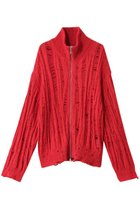 【メゾンスペシャル/MAISON SPECIAL】の【UNISEX】針抜きダメージジップアップニットブルゾン RED(レッド)|ID: prp329100004431563 ipo3291000000032960109