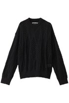 【メゾンスペシャル/MAISON SPECIAL】の【UNISEX】メッシュ柄インターシャクルーネックPO BLK(ブラック)|ID:prp329100004431564