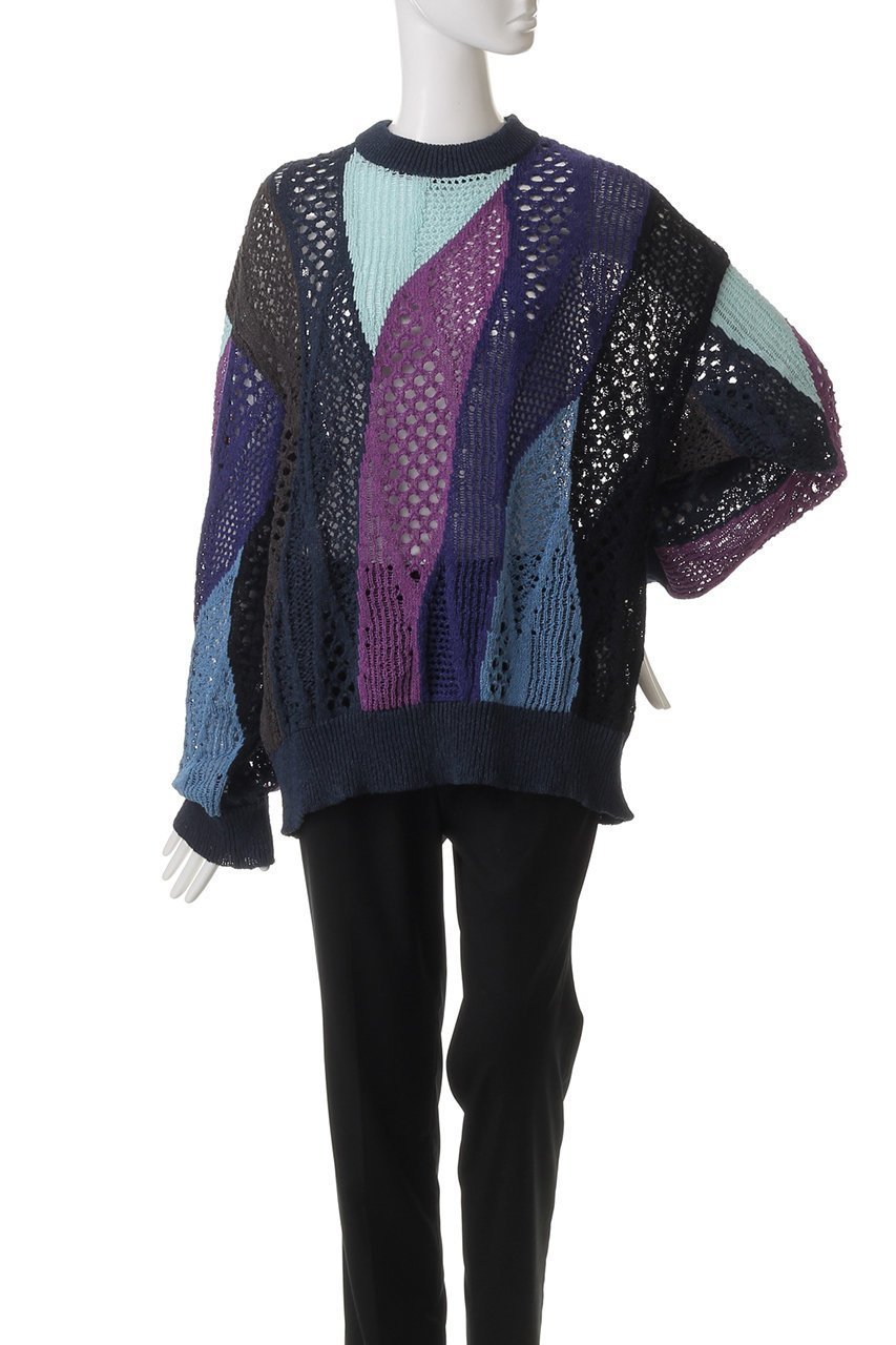 【メゾンスペシャル/MAISON SPECIAL】の【UNISEX】メッシュ柄インターシャクルーネックPO 人気、トレンドファッション・服の通販 founy(ファニー) 　ファッション　Fashion　レディースファッション　Fashion for Women　トップス・カットソー　Cut & Sew Tops　ニット　Knit Tops & Sweaters　カジュアルプルオーバー・ニットトップス　Pullovers & Knit Tops / Casual Pullovers　ユニセックス　Unisex, Genderless　メッシュ　Mesh, Net Fabric　other-2|ID: prp329100004431564 ipo3291000000032941908