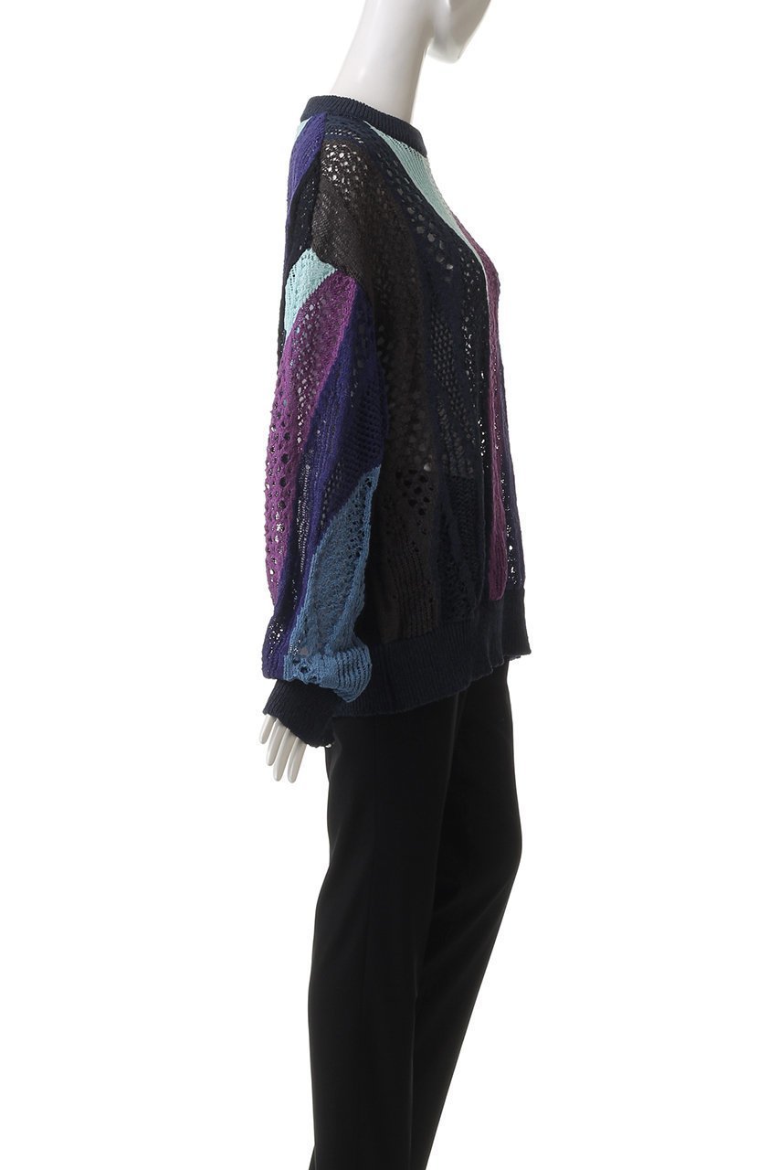 【メゾンスペシャル/MAISON SPECIAL】の【UNISEX】メッシュ柄インターシャクルーネックPO 人気、トレンドファッション・服の通販 founy(ファニー) 　ファッション　Fashion　レディースファッション　Fashion for Women　トップス・カットソー　Cut & Sew Tops　ニット　Knit Tops & Sweaters　カジュアルプルオーバー・ニットトップス　Pullovers & Knit Tops / Casual Pullovers　ユニセックス　Unisex, Genderless　メッシュ　Mesh, Net Fabric　other-3|ID: prp329100004431564 ipo3291000000032941915