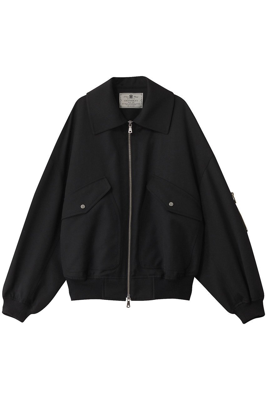 【メゾンスペシャル/MAISON SPECIAL】の【UNISEX】48/2 4色シャンブレーウール襟付きブルゾン インテリア・キッズ・メンズ・レディースファッション・服の通販 founy(ファニー) 　ファッション　Fashion　レディースファッション　Fashion for Women　アウター　Coat / Outerwear Collection　レディースジャケット・軽アウター　Jackets　ブルゾンジャケット・スポーティアウター　Blouson Jackets　ユニセックス　Unisex, Genderless　ジャケット　Jacket, Outerwear　ブルゾン　Blouson, Bomber Jacket　ポケット　Pocket, Pocket Detail　エレガント 上品　Elegant　BLK(ブラック)|ID: prp329100004431566 ipo3291000000035490434