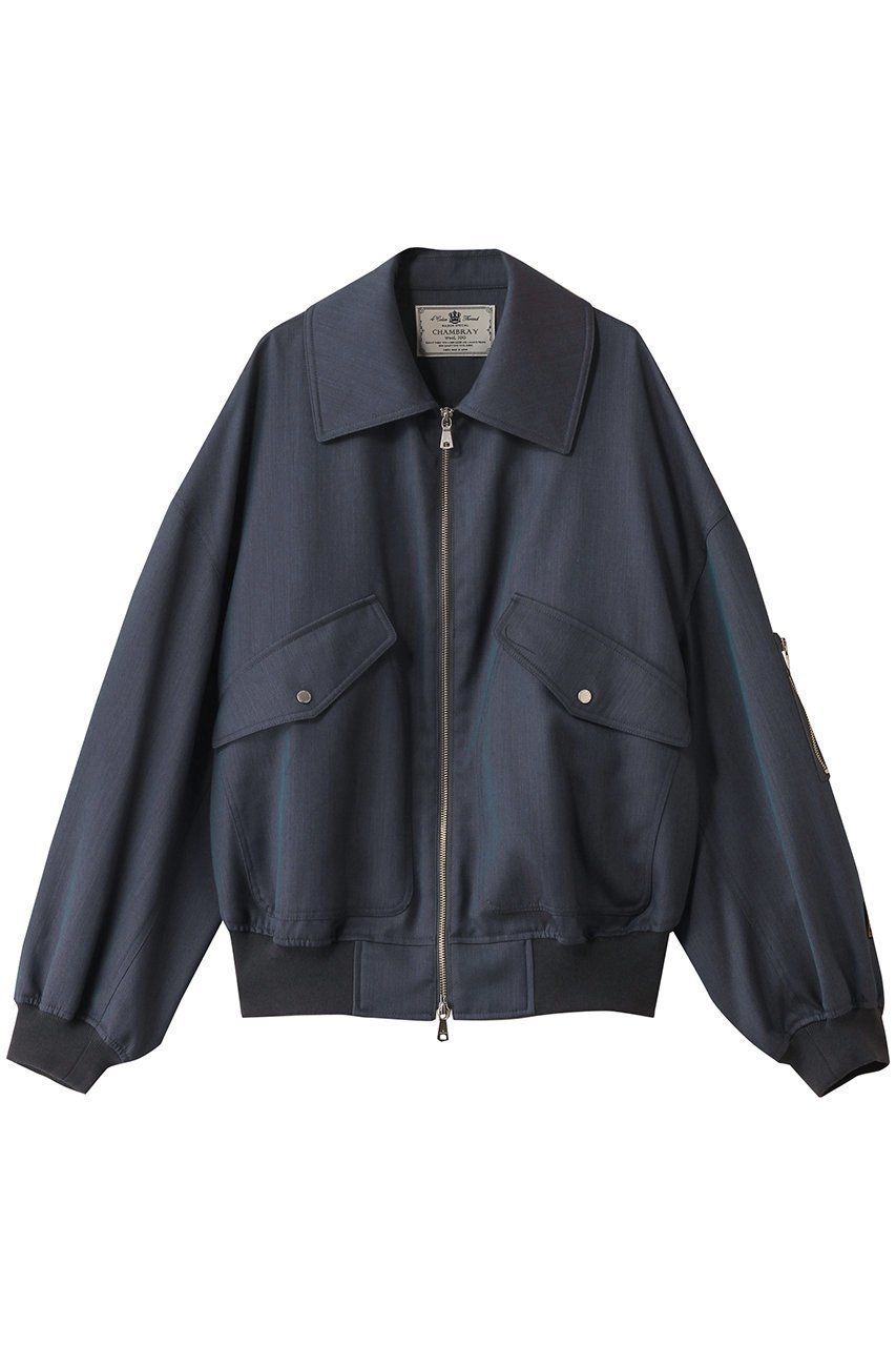 【メゾンスペシャル/MAISON SPECIAL】の【UNISEX】48/2 4色シャンブレーウール襟付きブルゾン インテリア・キッズ・メンズ・レディースファッション・服の通販 founy(ファニー) 　ファッション　Fashion　レディースファッション　Fashion for Women　アウター　Coat / Outerwear Collection　レディースジャケット・軽アウター　Jackets　ブルゾンジャケット・スポーティアウター　Blouson Jackets　ユニセックス　Unisex, Genderless　ジャケット　Jacket, Outerwear　ブルゾン　Blouson, Bomber Jacket　ポケット　Pocket, Pocket Detail　エレガント 上品　Elegant　L.BLU(ライトブルー)|ID: prp329100004431566 ipo3291000000035490436