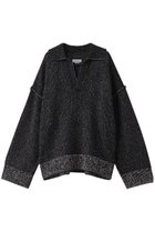 【メゾンスペシャル/MAISON SPECIAL】の【UNISEX】プレーティングスキッパーニットプルオーバー BLK(ブラック)|ID: prp329100004431567 ipo3291000000035962175