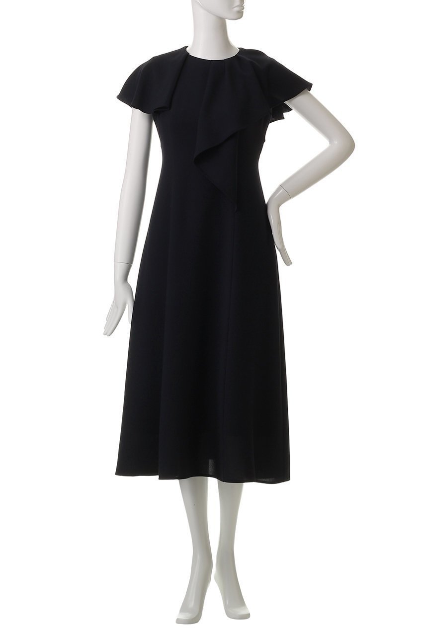 【アナイ/ANAYI】のカラミラッフルワンピース 人気、トレンドファッション・服の通販 founy(ファニー) 　ファッション　Fashion　レディースファッション　Fashion for Women　ワンピース　Dresses　チュニック　Tunic Tops & Dresses　アシンメトリー　Asymmetrical Style　エレガント 上品　Elegant　シェイプ　Shape, Slim Fit　チュニック　Tunic, Long Top　フロント　Front, Front Design　ラッフル　Ruffle, Frill　ロング　Long, Long-Length　other-2|ID: prp329100004431573 ipo3291000000032865141