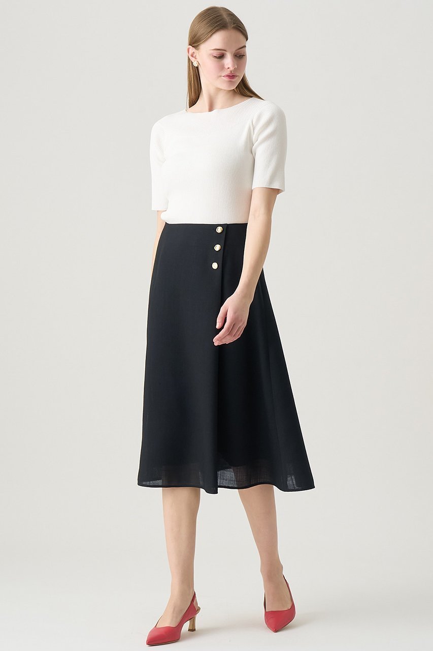【アナイ/ANAYI】のカラミリネンライクアシメタックスカート 人気、トレンドファッション・服の通販 founy(ファニー) 　ファッション　Fashion　レディースファッション　Fashion for Women　スカート　Skirts　フレア　Flare, Flared　メタル　Metal, Metal Parts　ラップ　Wrap, Wrap Design　リネン　Linen, Linen Fabric　other-7|ID: prp329100004431574 ipo3291000000032848135
