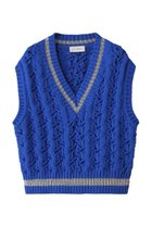 【ヒューエルミュージアム/hueLe Museum】の【STUMBLY】Bulky Tilden Knit Vest ブルー|ID: prp329100004431577 ipo3291000000035083507
