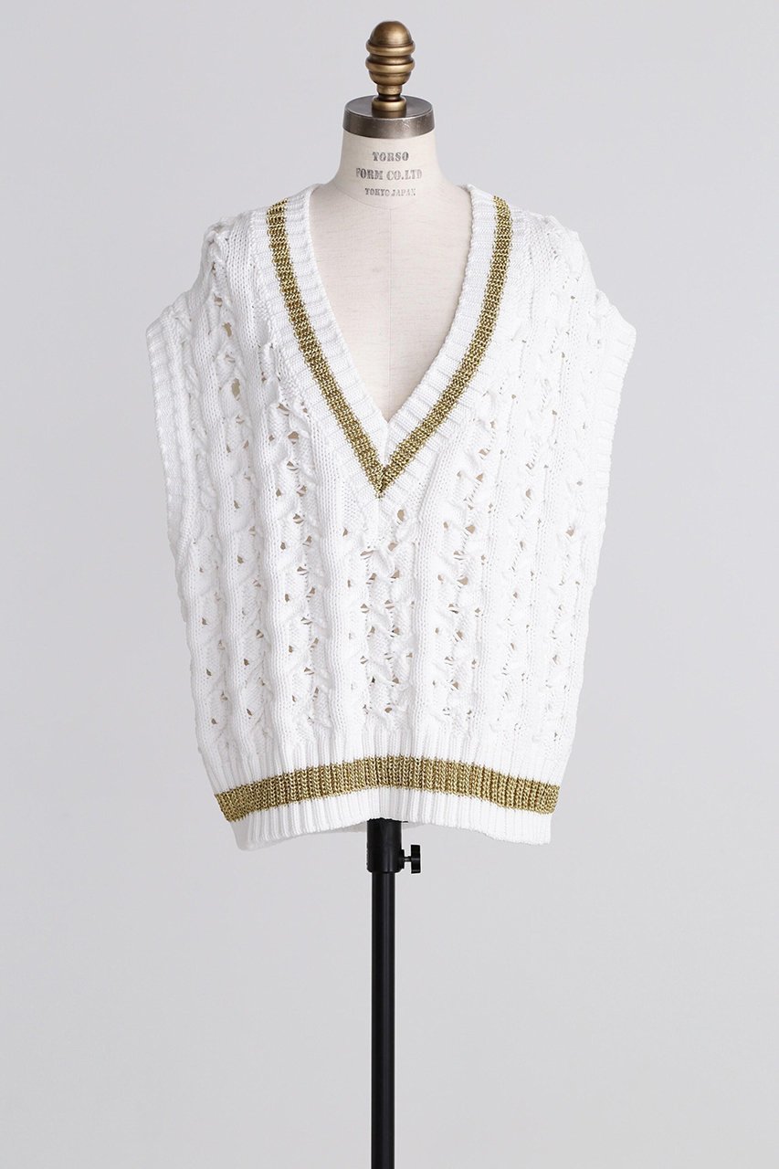 【ヒューエルミュージアム/hueLe Museum】の【STUMBLY】Bulky Tilden Knit Vest 人気、トレンドファッション・服の通販 founy(ファニー) 　ファッション　Fashion　レディースファッション　Fashion for Women　トップス・カットソー　Cut & Sew Tops　ニット　Knit Tops & Sweaters　ベスト&ジレ / 重ね着スタイル　Vests & Gilets　カジュアルプルオーバー・ニットトップス　Pullovers & Knit Tops / Casual Pullovers　カットソー　Cut and Sewn Top　エレガント 上品　Elegant　other-2|ID: prp329100004431577 ipo3291000000035083509