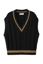 【ヒューエルミュージアム/hueLe Museum】の【STUMBLY】Bulky Tilden Knit Vest ブラック|ID: prp329100004431577 ipo3291000000036472270