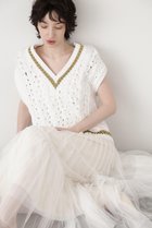 【ヒューエルミュージアム/hueLe Museum】の【STUMBLY】Bulky Tilden Knit Vest ホワイト|ID: prp329100004431577 ipo3291000000036472274
