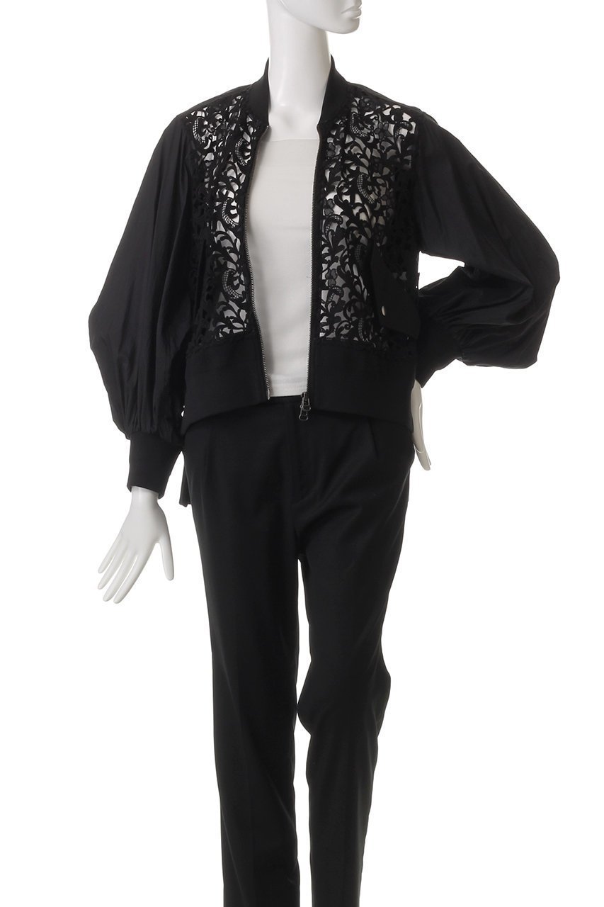 【ヒューエルミュージアム/hueLe Museum】の【STUMBLY】Lace Combi Sheer Sleeve MA-1 人気、トレンドファッション・服の通販 founy(ファニー) 　ファッション　Fashion　レディースファッション　Fashion for Women　アウター　Coat / Outerwear Collection　レディースジャケット・軽アウター　Jackets　MA-1ジャケット　MA-1 Bomber Jackets / Flight Jackets　インナー　Innerwear　エレガント 上品　Elegant　シンプル　Simple, Minimal　ジャケット　Jacket, Outerwear　スリーブ　Sleeve, Long Sleeve / Short Sleeve　デニム　Denim, Jeans Material　トレンド　Trend, Trending Now　フロント　Front, Front Design　レース　Lace, Lace Fabric　other-7|ID: prp329100004431579 ipo3291000000032967419