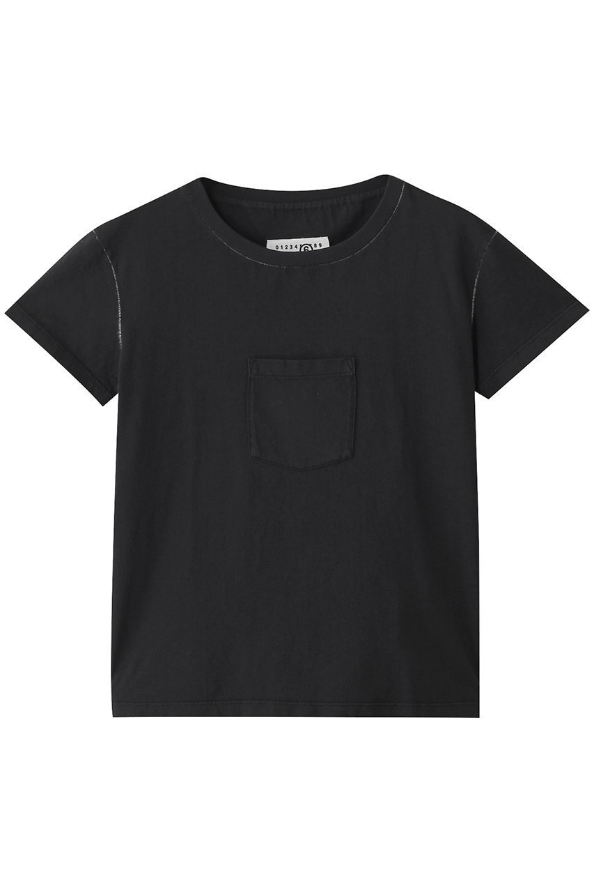 【エムエム6 メゾン マルタン マルジェラ/MM6 Maison Martin Margiela】のフロントミニポケットTシャツ インテリア・キッズ・メンズ・レディースファッション・服の通販 founy(ファニー) 　ファッション　Fashion　レディースファッション　Fashion for Women　トップス・カットソー　Cut & Sew Tops　シャツ・ブラウス・オフィスカジュアル　Elegant Blouses & Button-Ups　ロングTシャツ・Tシャツ　Longline T-Shirts & Tees　カットソー・ベーシックTシャツ　Cut-and-Sewn Tops / Stretch Tees & Basics　コンパクト　Compact, Small Size　ショート　Short, Short Length　シンプル　Simple, Minimal　スリーブ　Sleeve, Long Sleeve / Short Sleeve　トレンド　Trend, Trending Now　フロント　Front, Front Design　ボトム　Bottoms, Lower Wear　ポケット　Pocket, Pocket Detail　ウォッシュドブラック|ID: prp329100004433046 ipo3291000000032864390