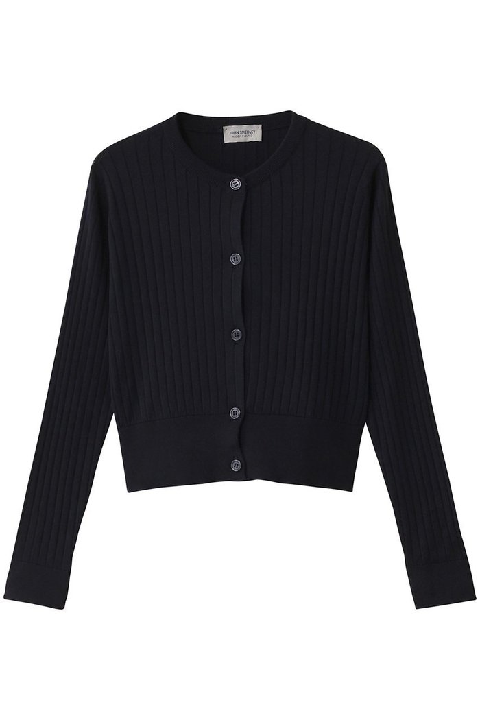 【マルティニーク/martinique】の《日本別注》【JOHN SMEDLEY】リブラウンドネックカーディガン インテリア・キッズ・メンズ・レディースファッション・服の通販 founy(ファニー) https://founy.com/ ファッション Fashion レディースファッション Fashion for Women トップス・カットソー Cut & Sew Tops ニット Knit Tops & Sweaters カーディガン・羽織り Layered Style Cardigans カーディガン Cardigan, Knitwear コンパクト Compact, Small Size フィット Fit, Slim Fit エレガント 上品 Elegant 別注 Limited Edition, Custom Order |ID: prp329100004433060 ipo3291000000032704306