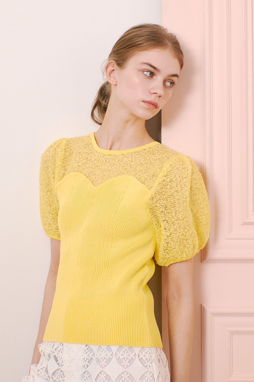 【アルアバイル/allureville】の【Loulou Willoughby】レーシーニットビスチェプルオーバー 人気、トレンドファッション・服の通販 founy(ファニー) 　ファッション　Fashion　レディースファッション　Fashion for Women　トップス・カットソー　Cut & Sew Tops　ニット　Knit Tops & Sweaters　カジュアルプルオーバー・ニットトップス　Pullovers & Knit Tops / Casual Pullovers　ビスチェ　Bustiers & Corset Tops / Layered Bustier Style　ダウン　Down, Puffer　デニム　Denim, Jeans Material　フェミニン　Feminine, Girly　リブニット　Rib Knit, Ribbed Knit　レース　Lace, Lace Fabric　再入荷　Restock / Back in Stock　other-6|ID: prp329100004433067 ipo3291000000035054407