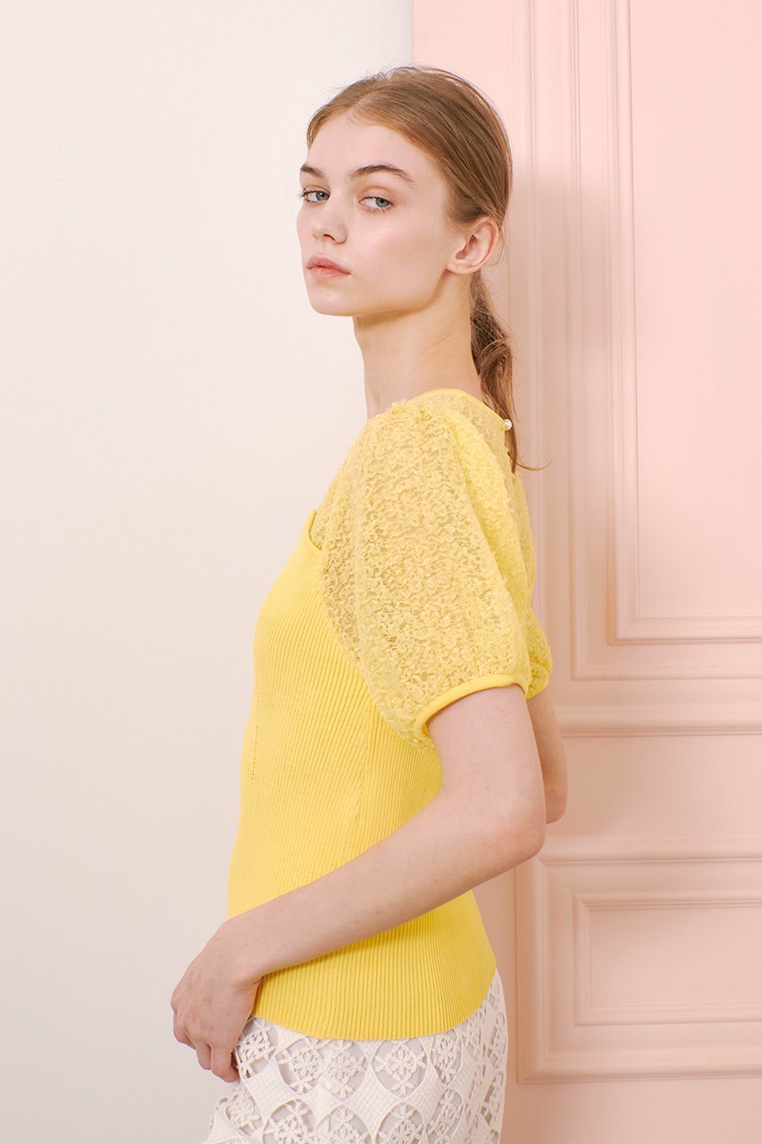 【アルアバイル/allureville】の【Loulou Willoughby】レーシーニットビスチェプルオーバー 人気、トレンドファッション・服の通販 founy(ファニー) 　ファッション　Fashion　レディースファッション　Fashion for Women　トップス・カットソー　Cut & Sew Tops　ニット　Knit Tops & Sweaters　カジュアルプルオーバー・ニットトップス　Pullovers & Knit Tops / Casual Pullovers　ビスチェ　Bustiers & Corset Tops / Layered Bustier Style　ダウン　Down, Puffer　デニム　Denim, Jeans Material　フェミニン　Feminine, Girly　リブニット　Rib Knit, Ribbed Knit　レース　Lace, Lace Fabric　再入荷　Restock / Back in Stock　other-7|ID: prp329100004433067 ipo3291000000035054408