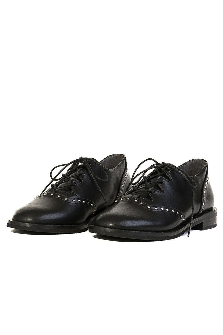 【ダニエラ アンド ジェマ/Daniella & GEMMA】の【レイン対応】マイクロスタッズレースアップシューズ インテリア・キッズ・メンズ・レディースファッション・服の通販 founy(ファニー) ファッション Fashion レディースファッション Fashion for Women クッション Cushion, Throw Pillow シューズ Shoes, Footwear スタイリッシュ Stylish, Fashionable スタッズ Studs, Metal Accents フラット Flat, Flat Shoes プレーン Plain, Simple レイン Rain, Rainproof レース Lace, Lace Fabric ブラック|ID: prp329100004433073 ipo3291000000032856126